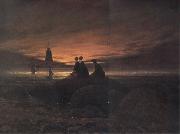 Caspar David Friedrich coucher de soleil sur la mer oil painting artist